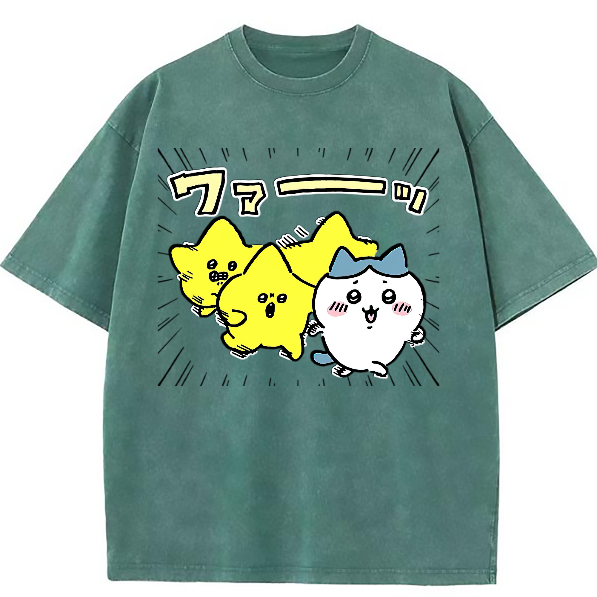（画像用） ちいかわ 流れ星 Chii-kawa Shooting star 綿100% ヴィンテージ風 半袖Tシャツ（フロントプリント）